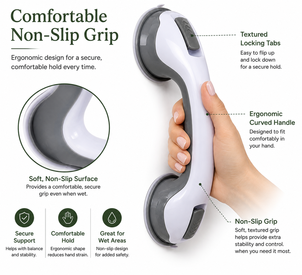 Suction Shower Grab Bar – Non-Slip Safety Handle