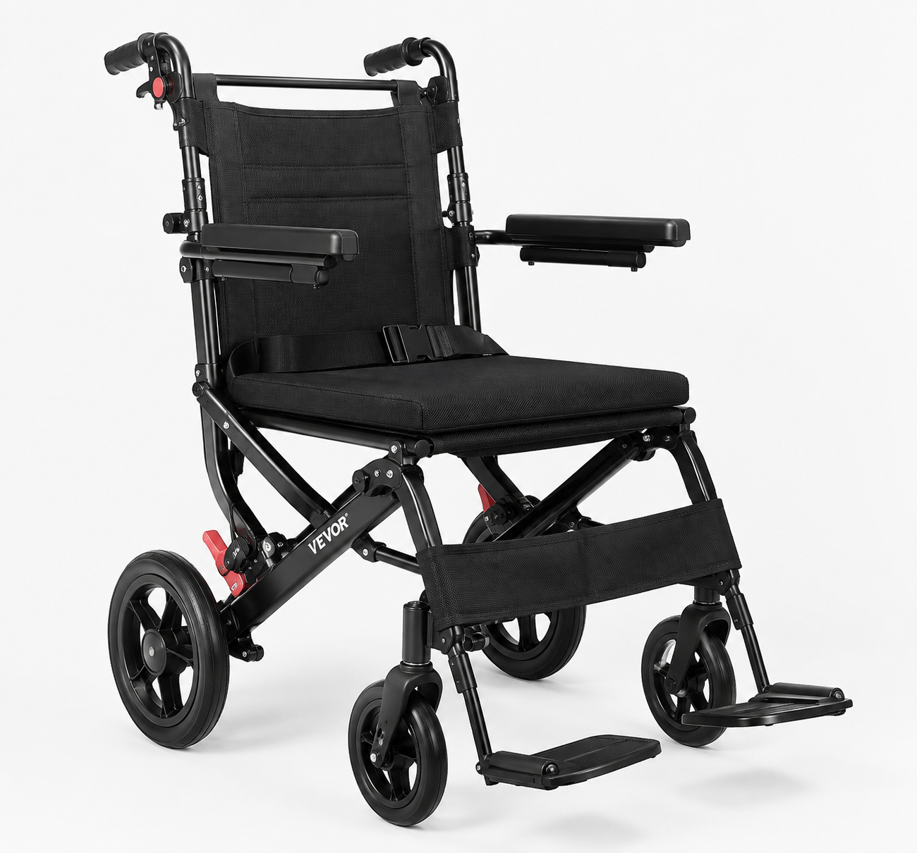 Ultra-Lightweight Folding Transport Wheelchair – 220 lb Capacity