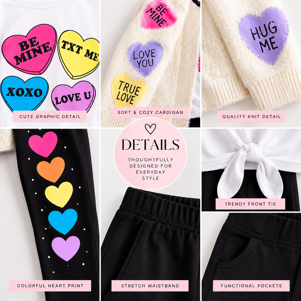 The Rainbow Candy Hearts Legging Set