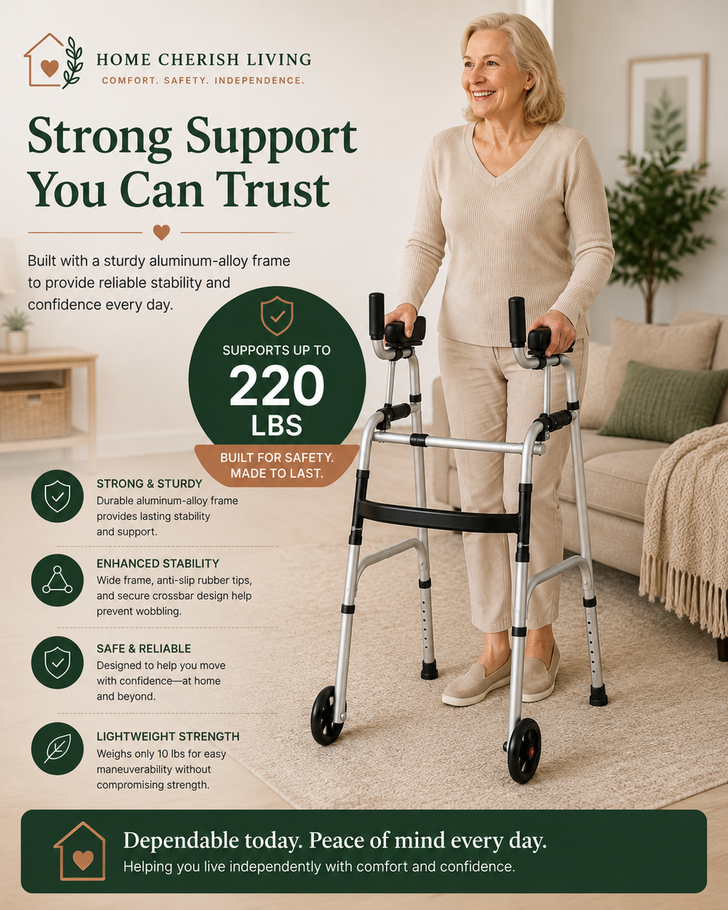 2-in-1 Folding Support Walker & Toilet Safety Frame