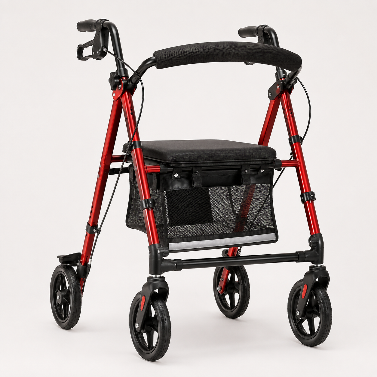 Lightweight All-Terrain Rollator Walker with Seat – 300 lb Capacity