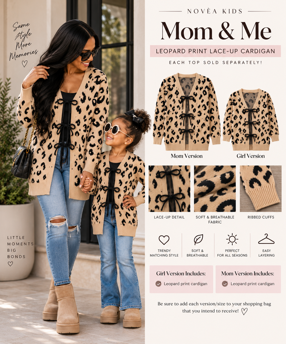 The Mama & Mini Leopard Lace-Up Cardigan