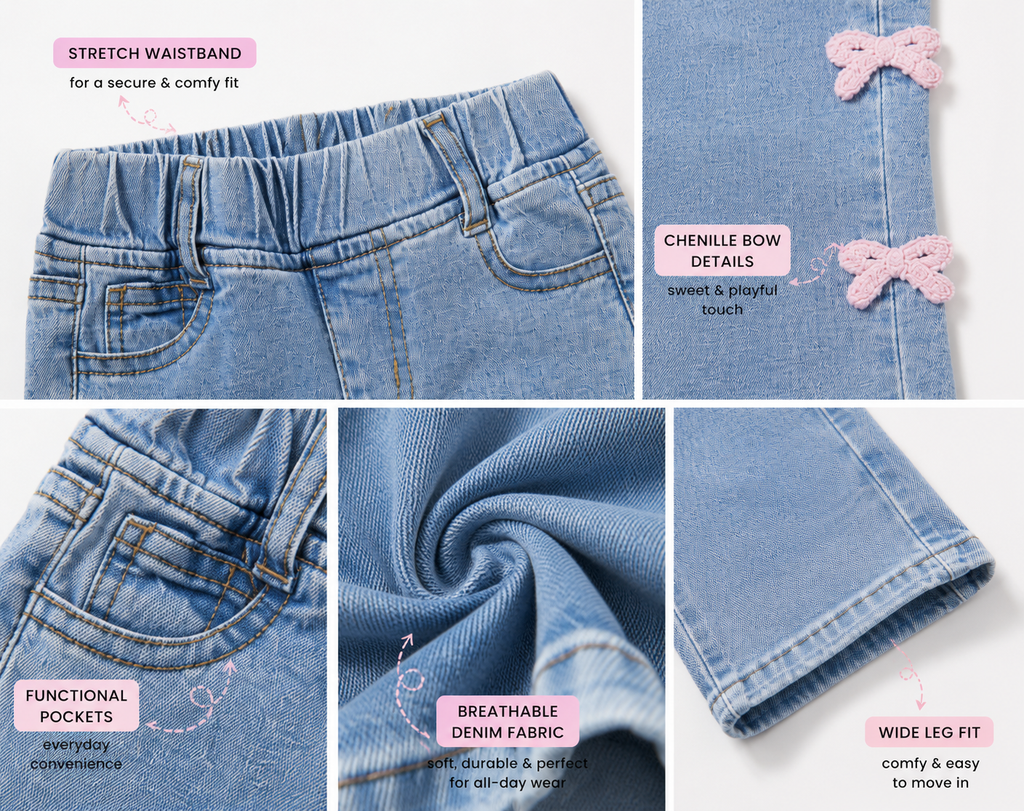 The Pretty in Bows Wide-Leg Jeans