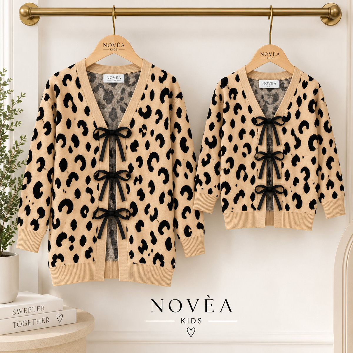 The Mama & Mini Leopard Lace-Up Cardigan