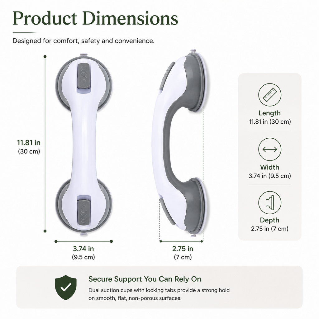 Suction Shower Grab Bar – Non-Slip Safety Handle