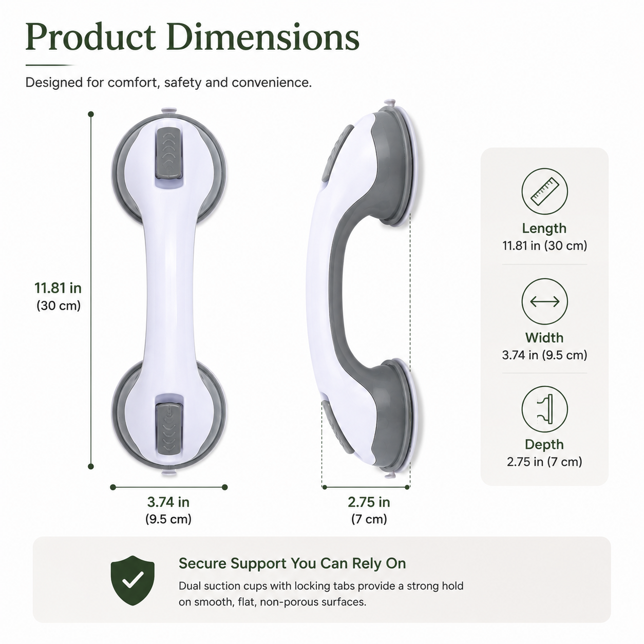 Suction Shower Grab Bar – Non-Slip Safety Handle