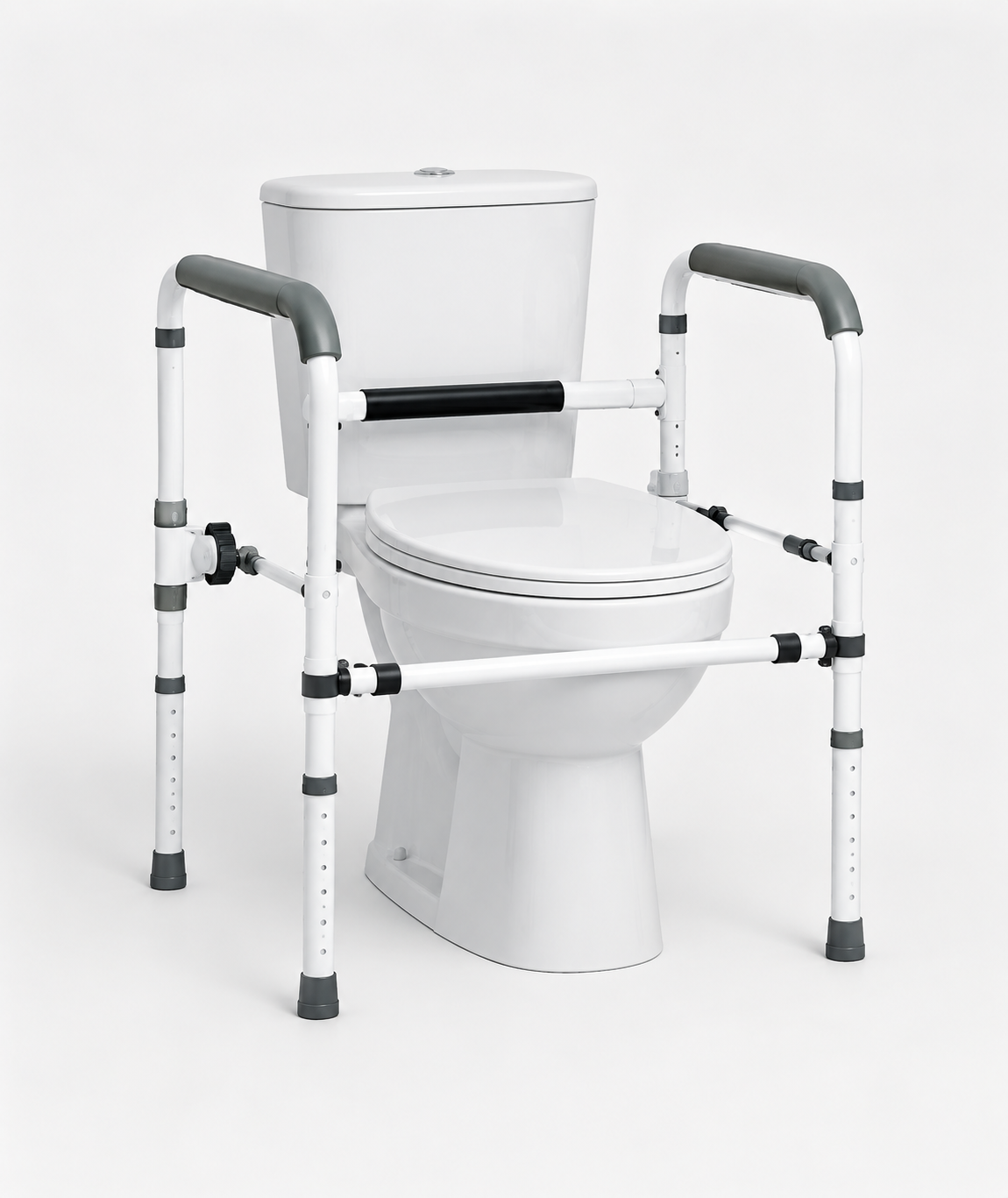 Adjustable Toilet Safety Frame with Support Arms – 300 lb Capacity