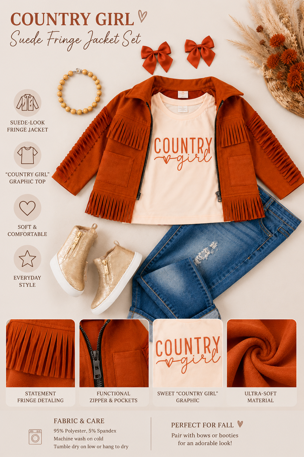 The Country Girl Fringe Jacket Set