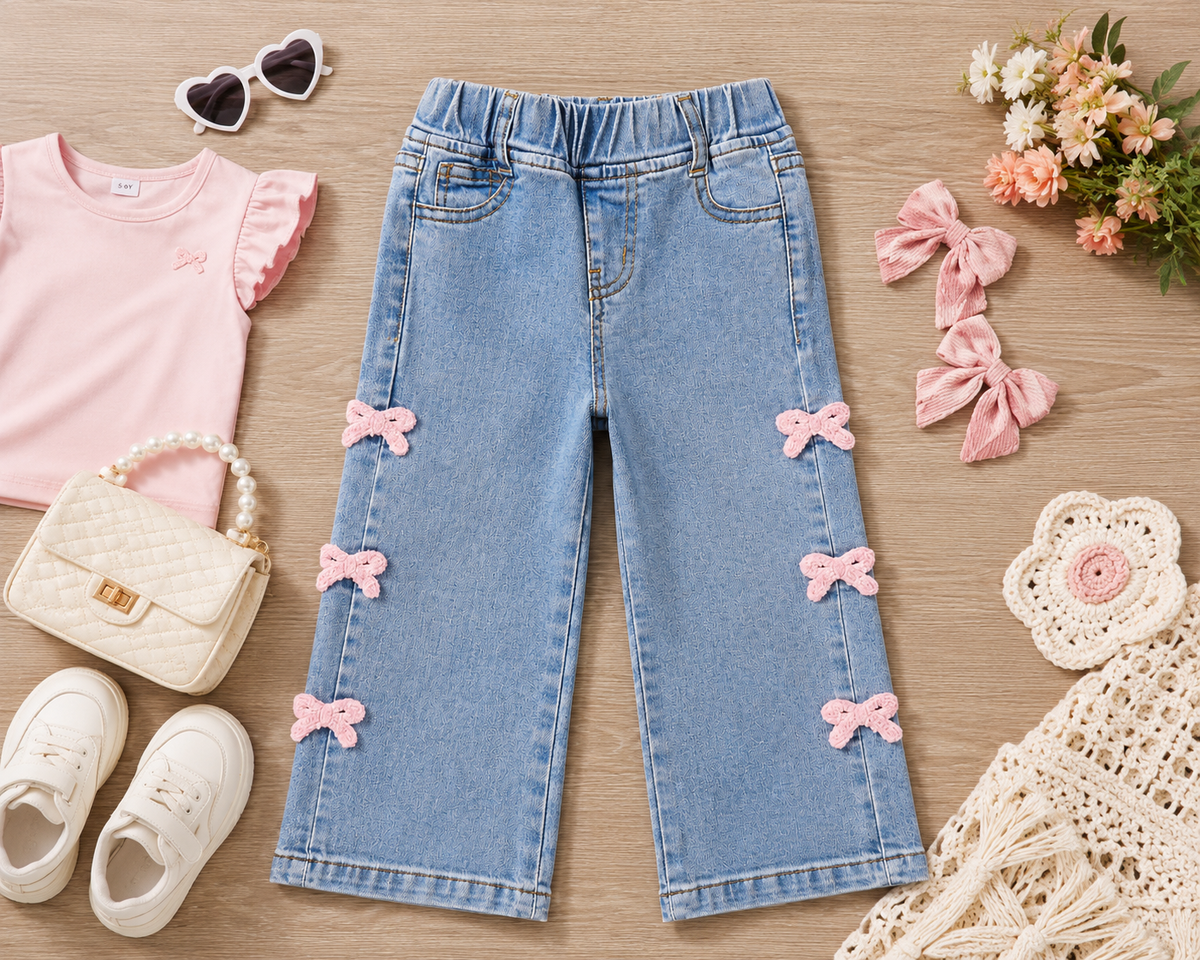 The Pretty in Bows Wide-Leg Jeans