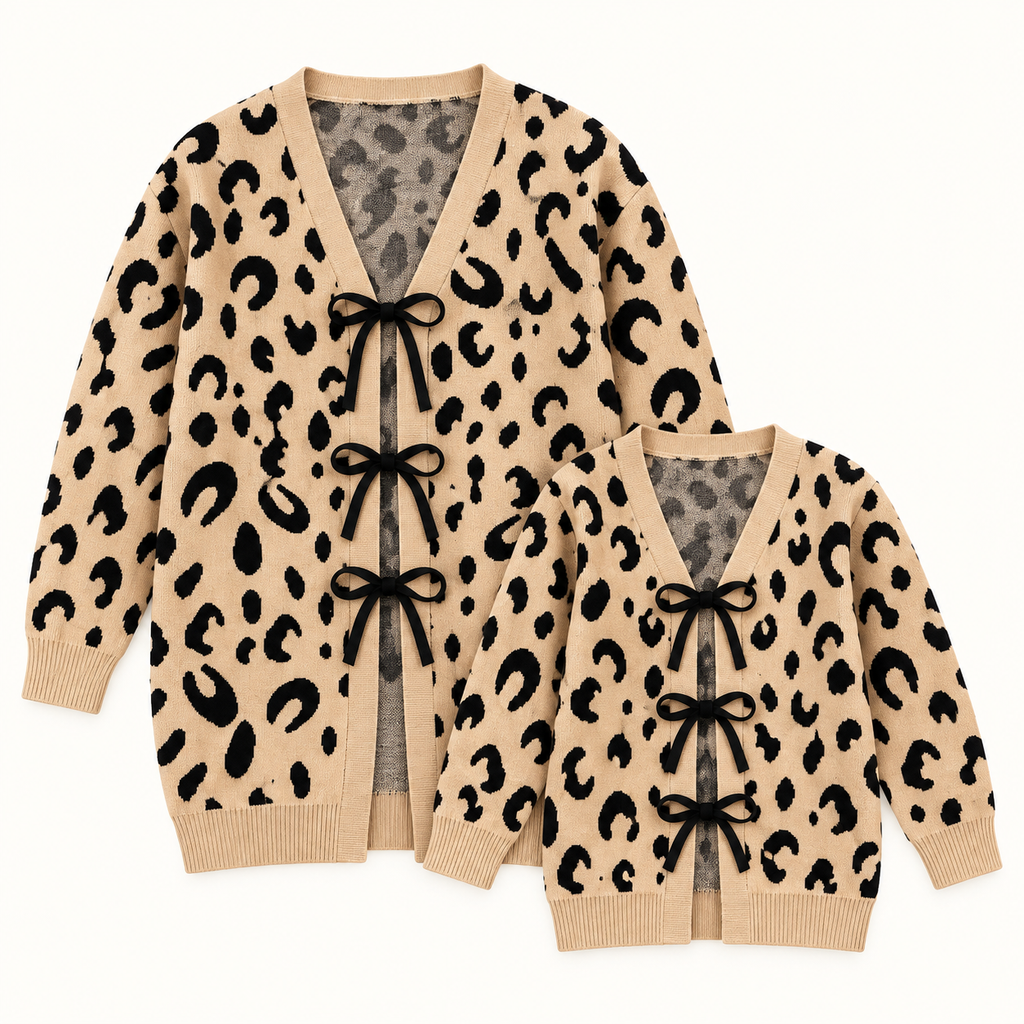 The Mama & Mini Leopard Lace-Up Cardigan