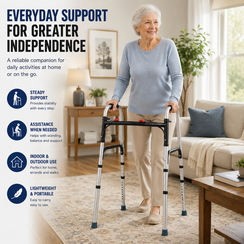 Lightweight Folding Walker – 350 lb Capacity
