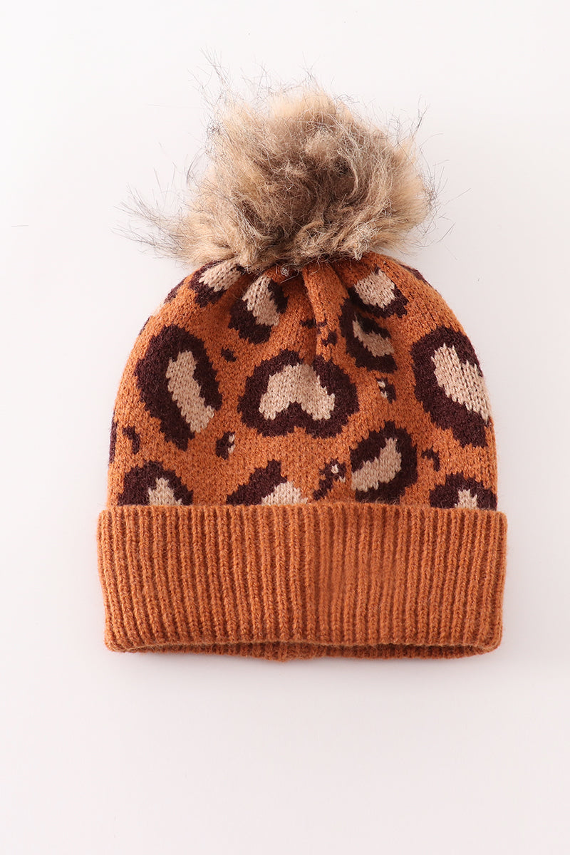 The Wild & Cozy Leopard Pom Beanie