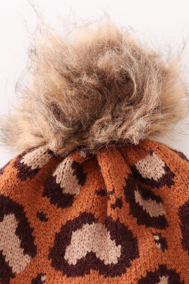 The Wild & Cozy Leopard Pom Beanie