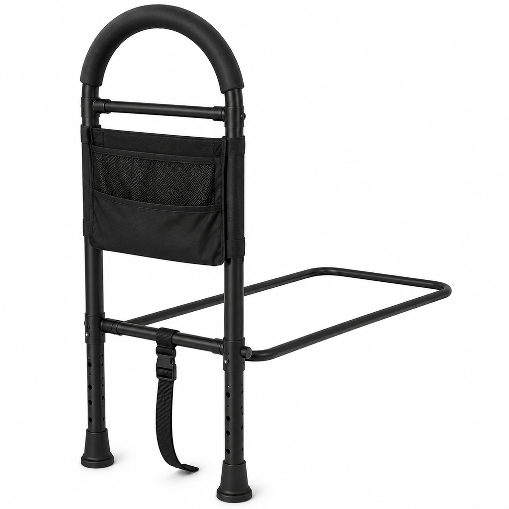 Adjustable Bedside Safety Rail with Storage Pouch