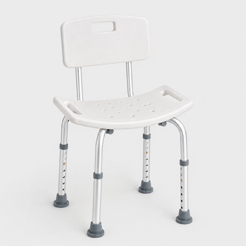Adjustable Shower Chair with Back – 350 lb Capacity