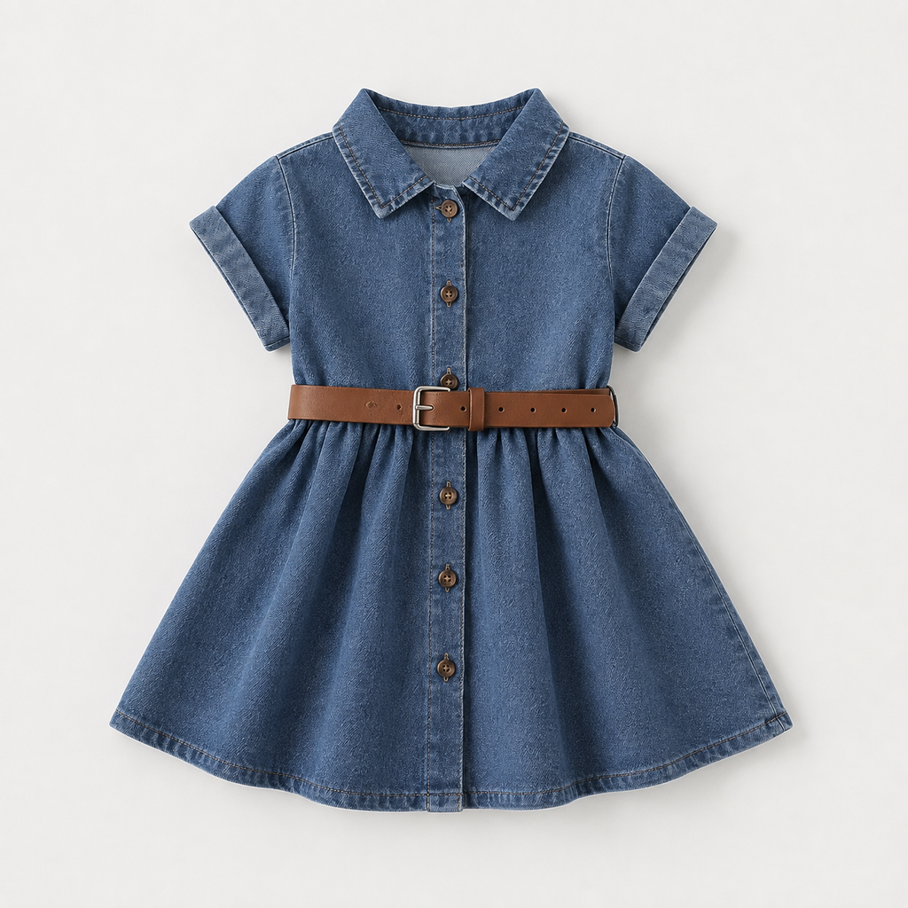 The Everyday Denim Belted Dress