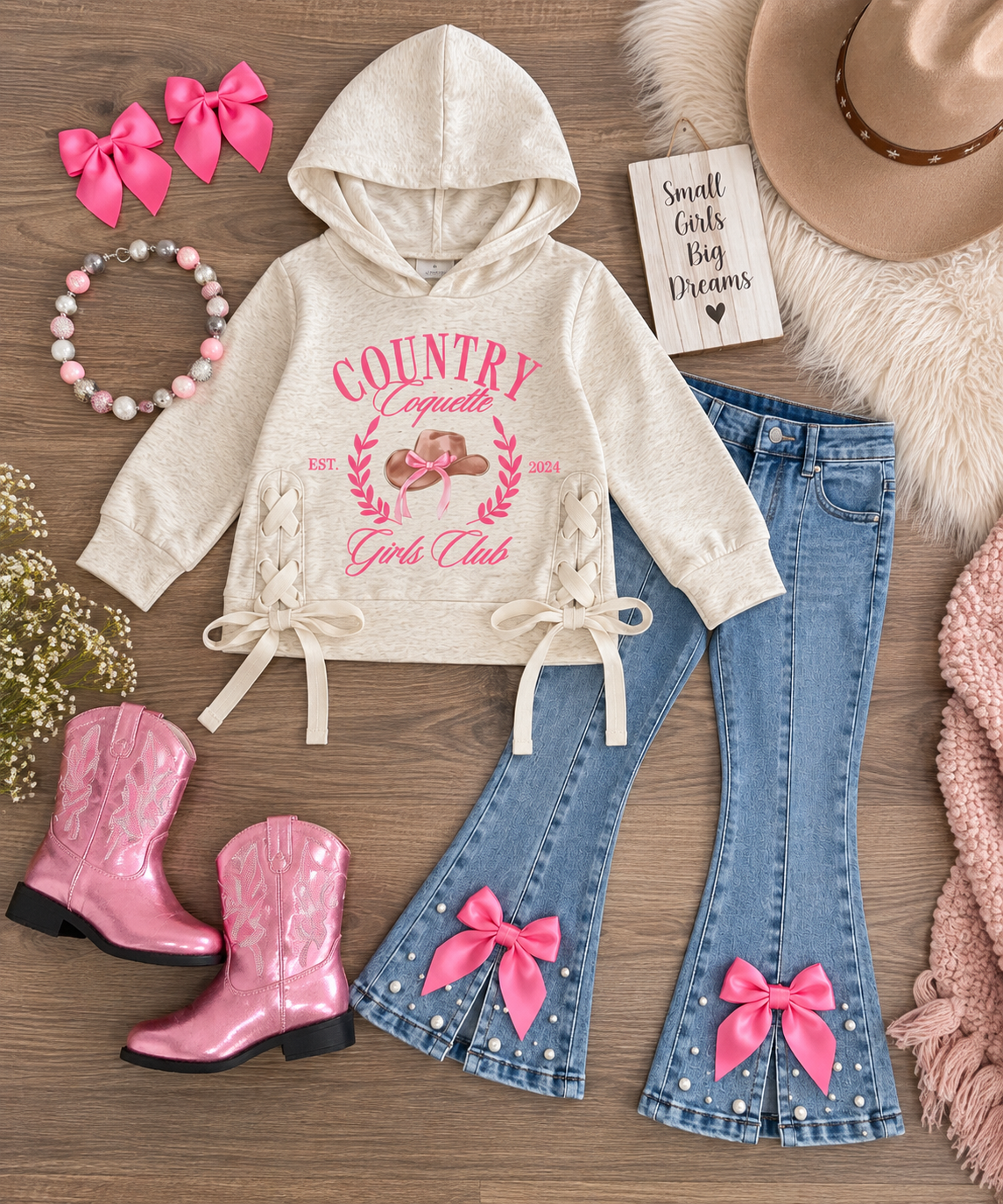The Country Coquette Denim Flare Set