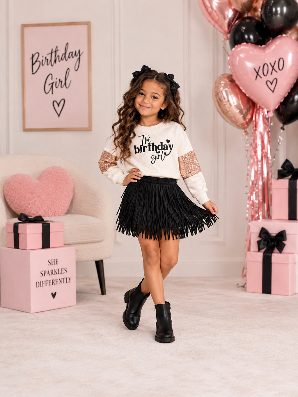 The Birthday Girl Sparkle & Fringe Set