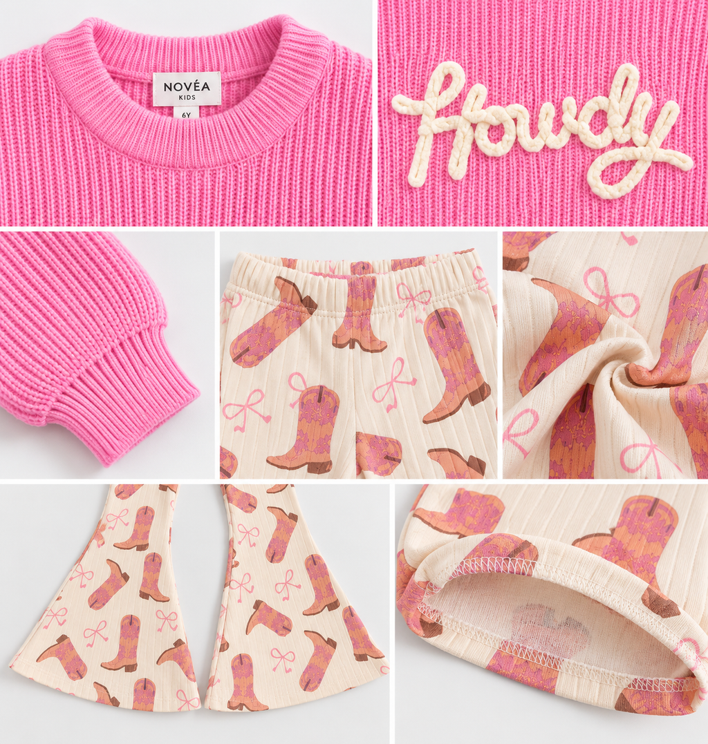 The Howdy Cowgirl Bell Bottom Set