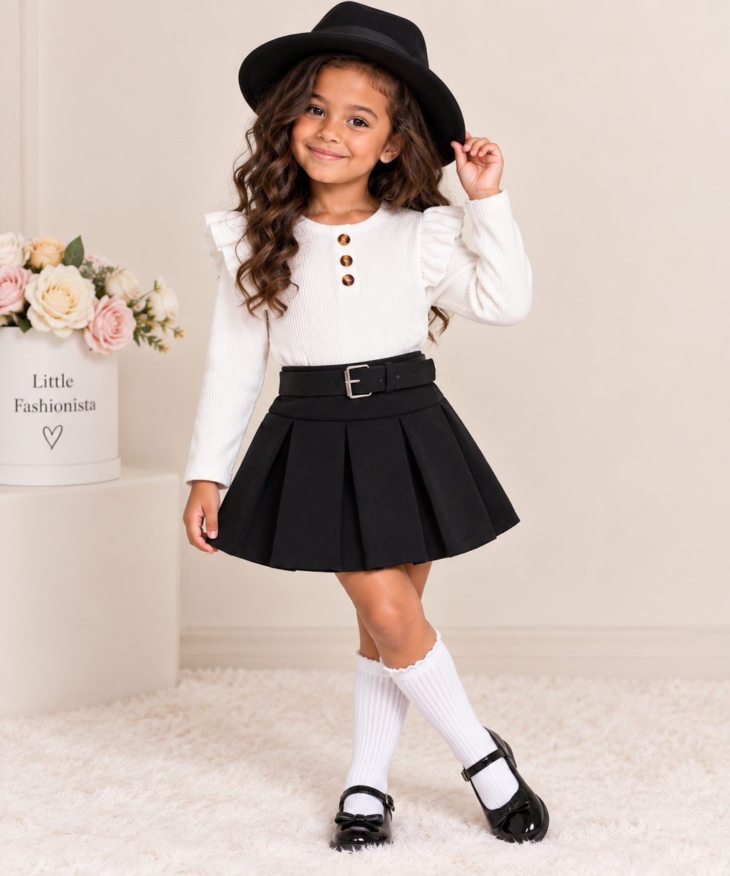 The Uptown Pleated Skirt Set (Hat included)