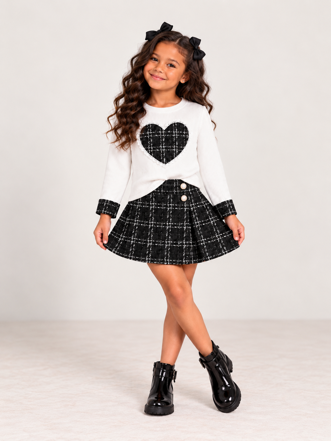 The Plaid Heart Skirt Set