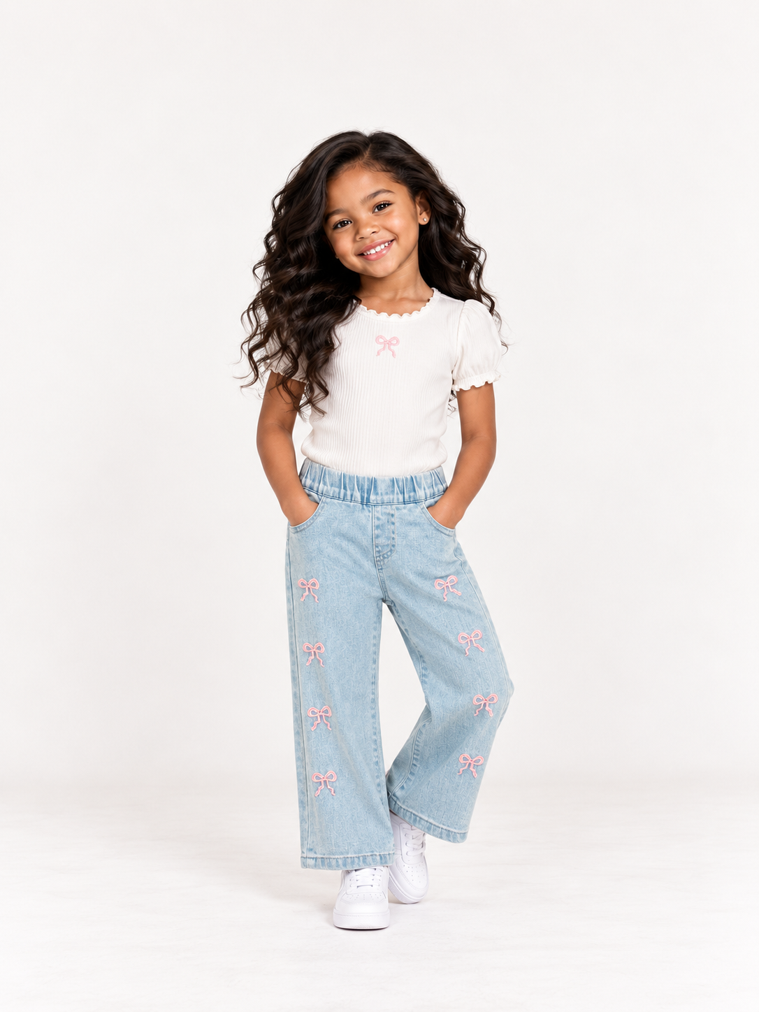 The Pretty in Bows Wide-Leg Jeans