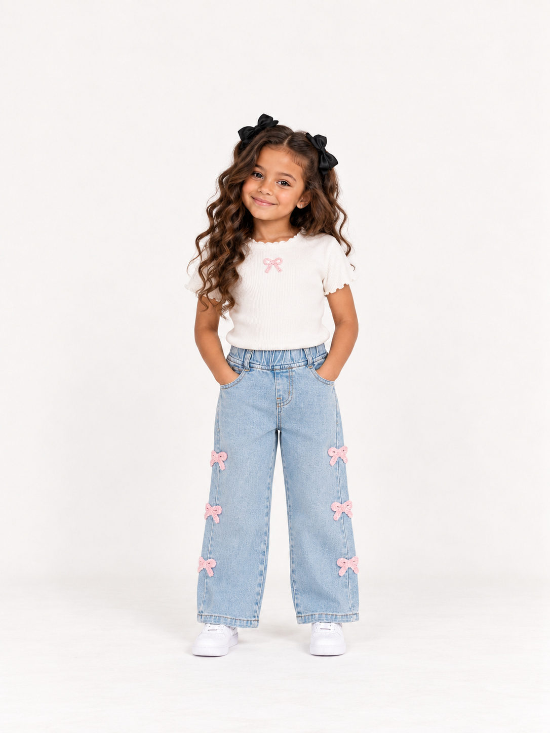 The Pretty in Bows Wide-Leg Jeans