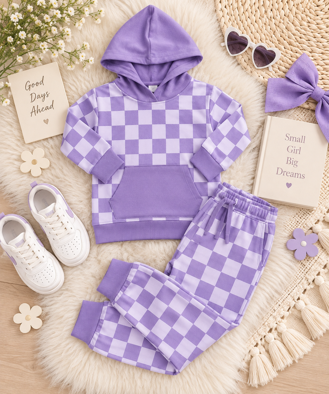 The Purple Haze Checker Jogger Set