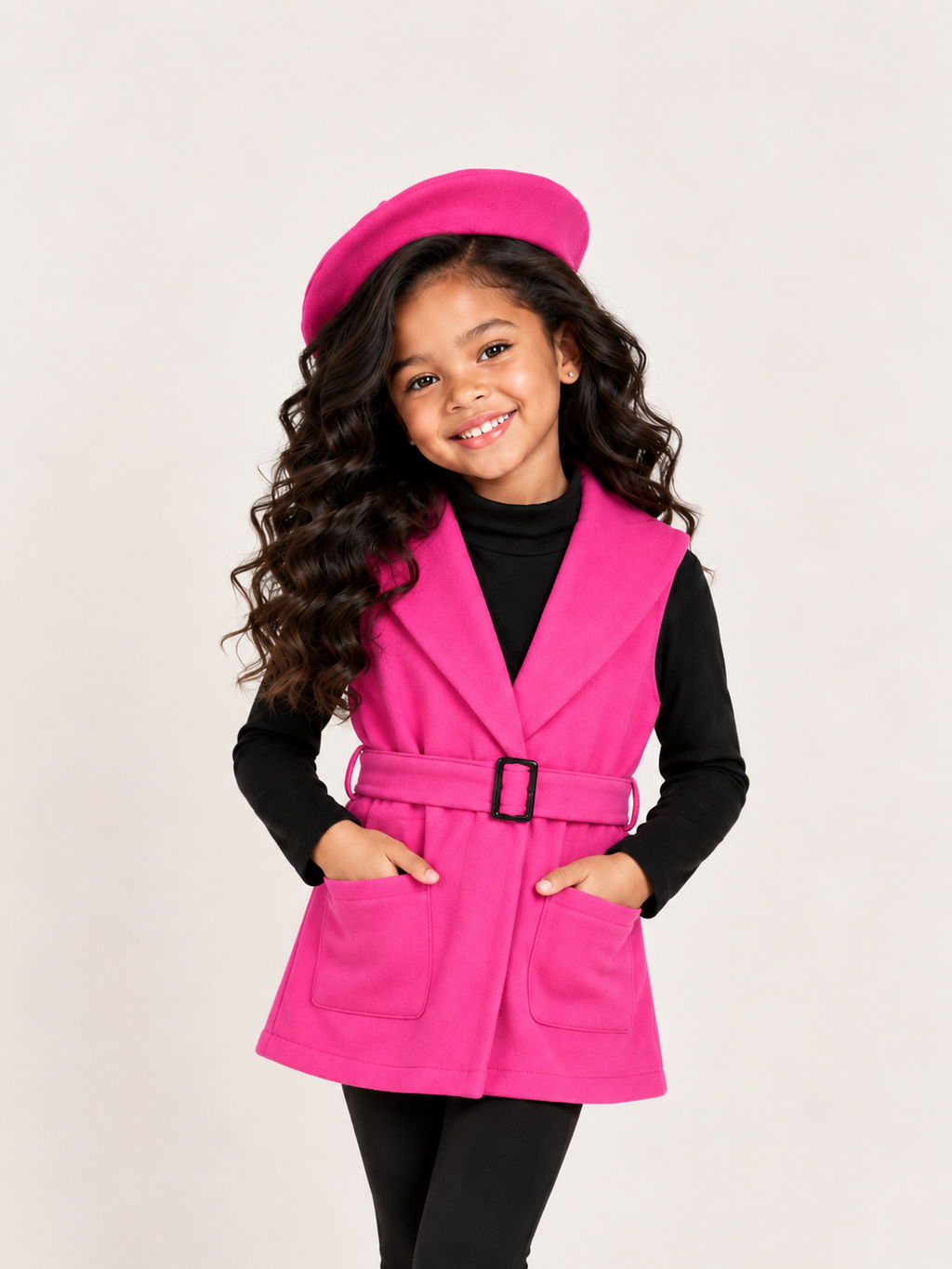 The Pretty in Pink Belted Vest Set