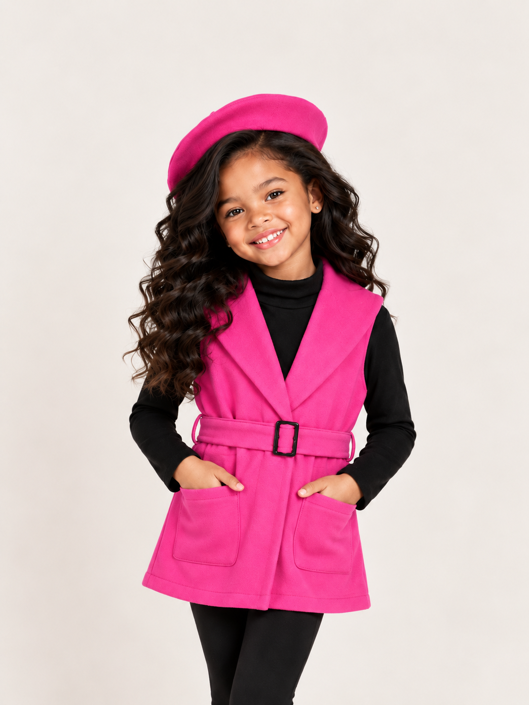 The Pretty in Pink Belted Vest Set