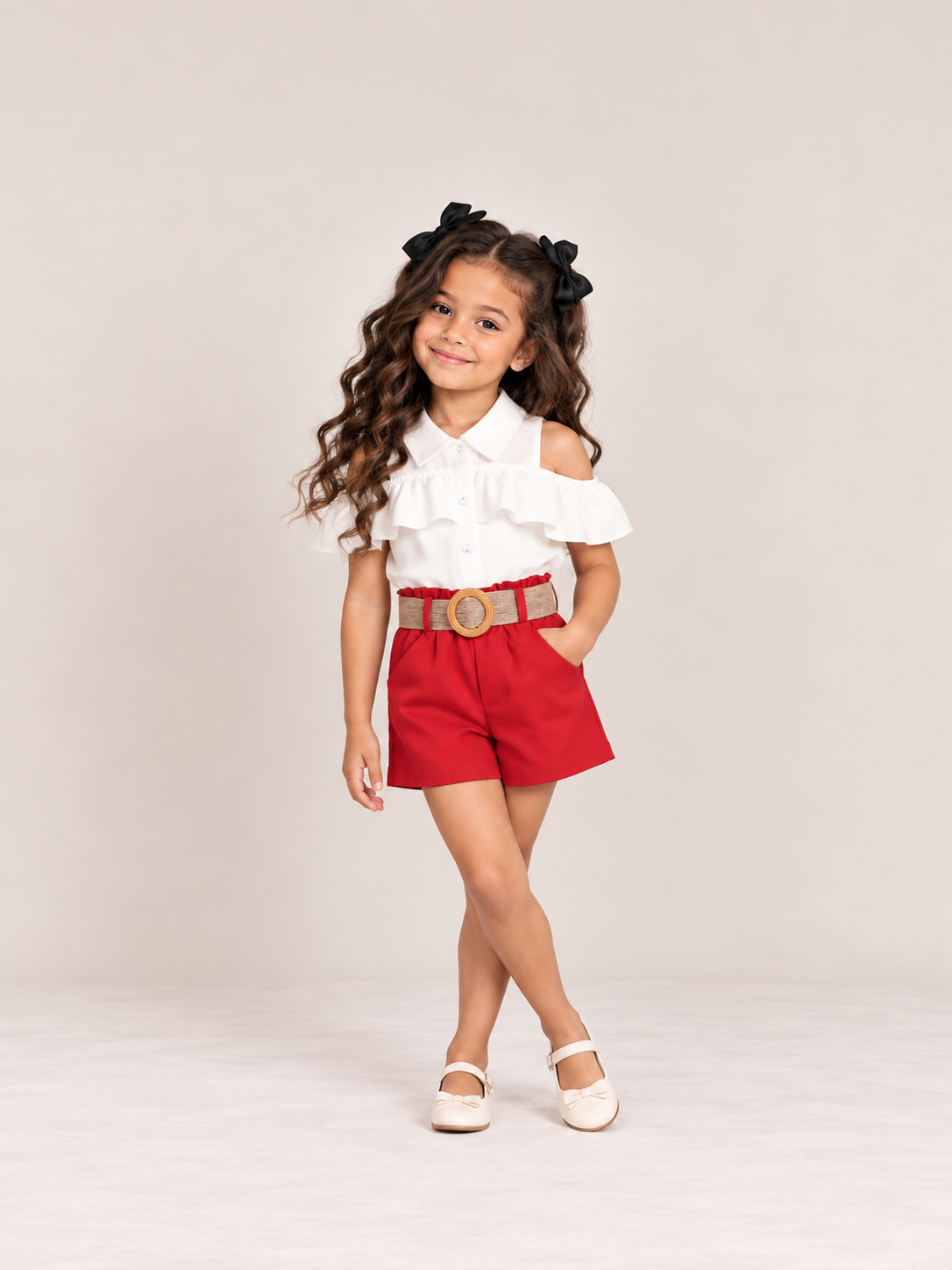 The Scarlet Ruffle Belted Set