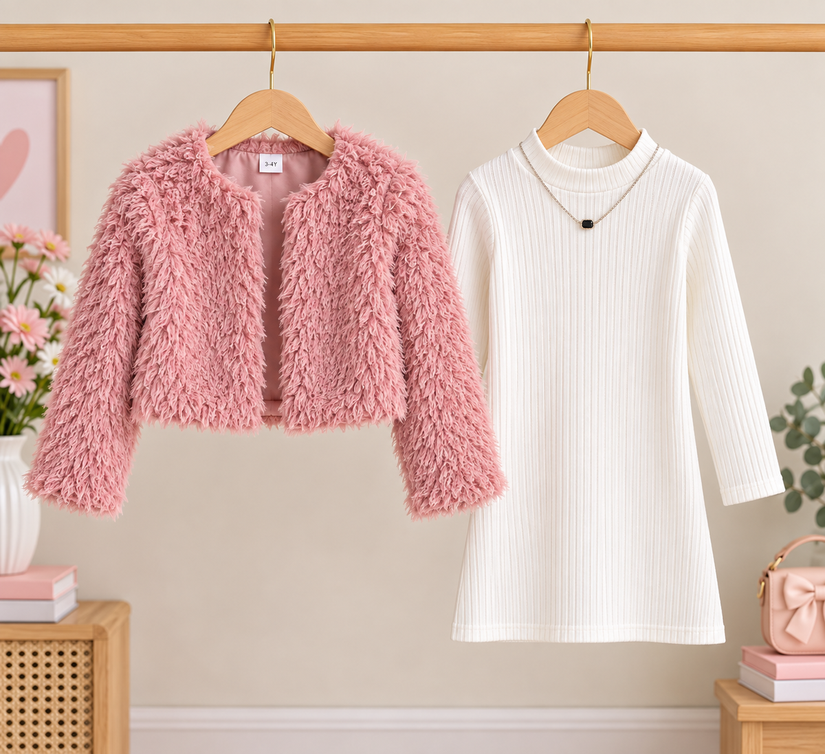 The Blush & Ivory Cozy Dress Set