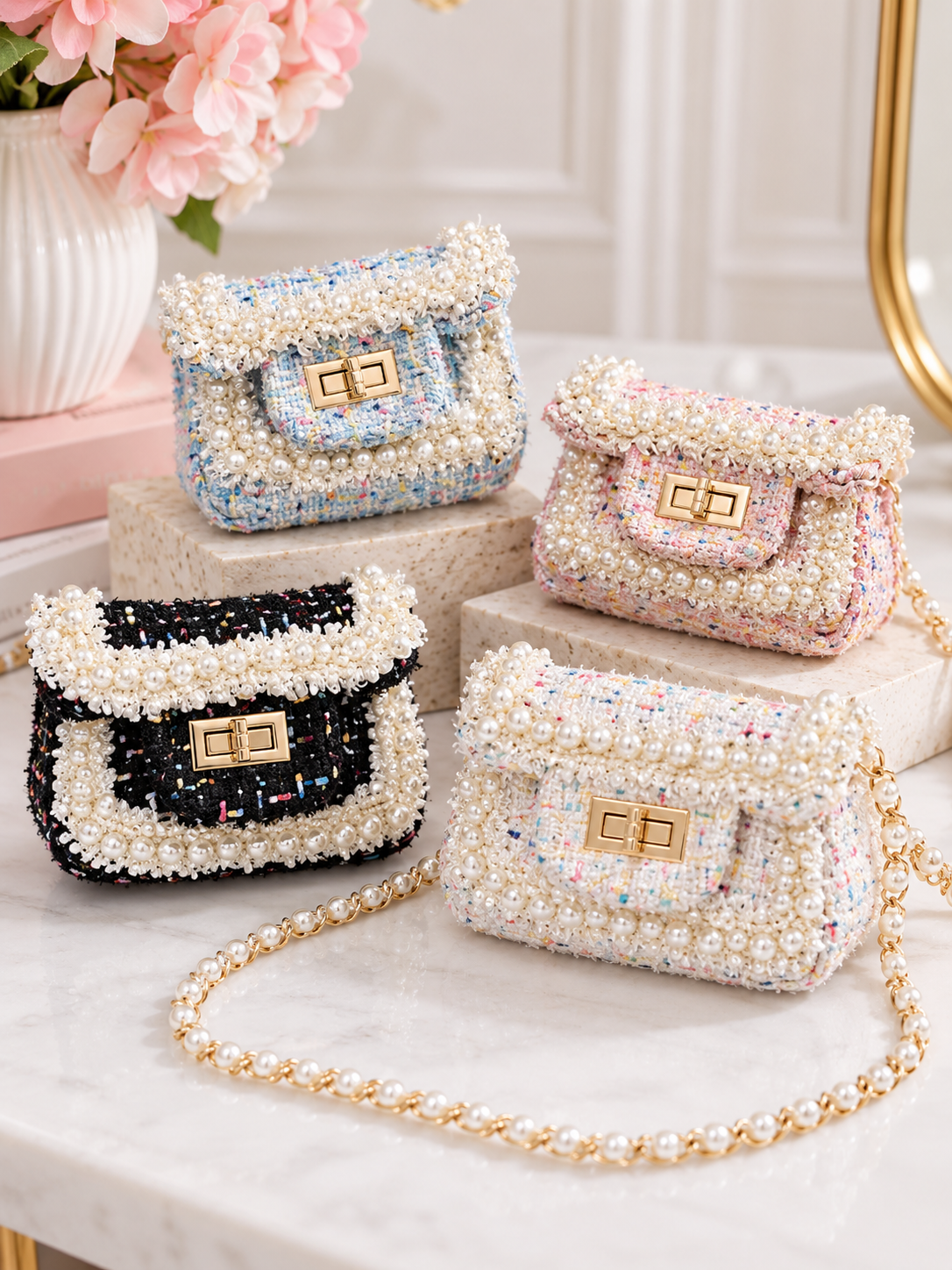 The Mini Pearl Tweed Bag