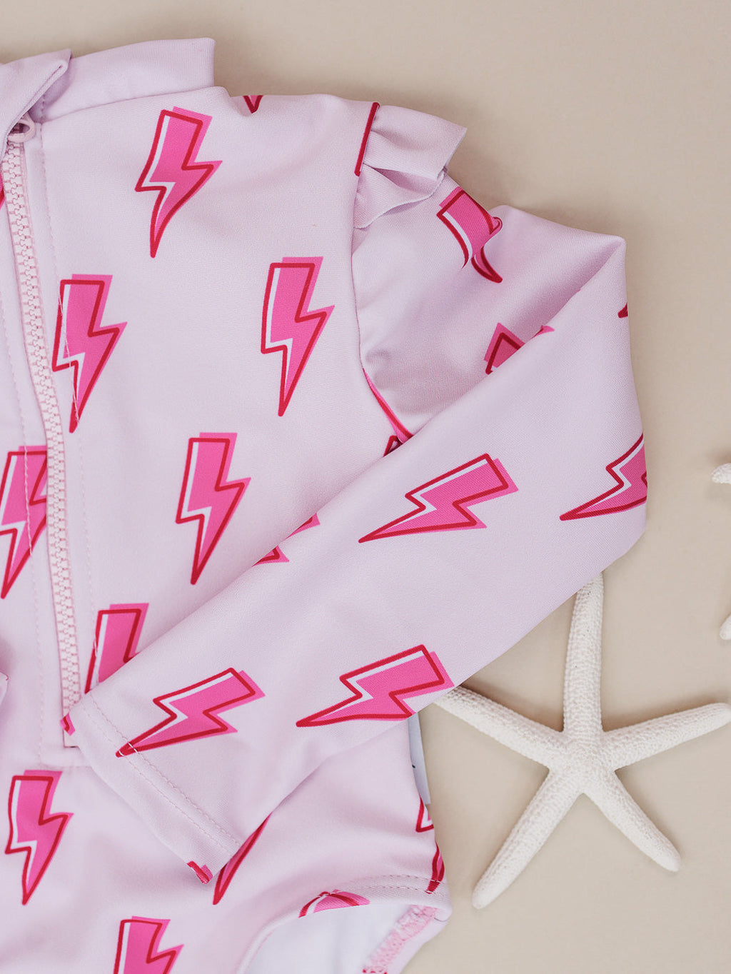 The Pink Bolt Rash Guard Swimsuit