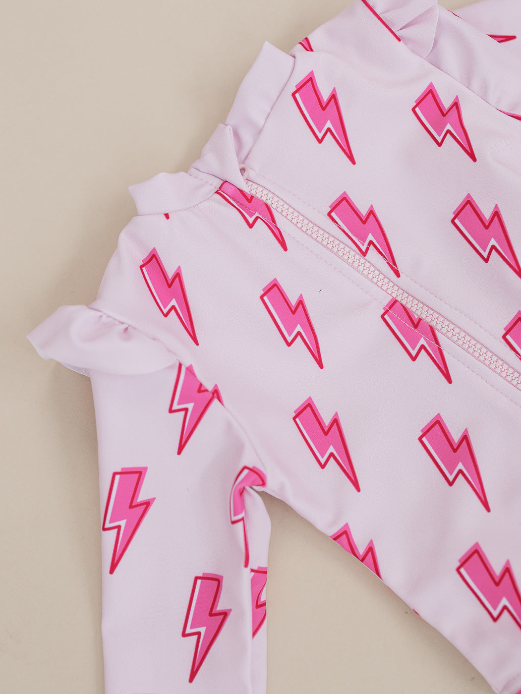 The Pink Bolt Rash Guard Swimsuit